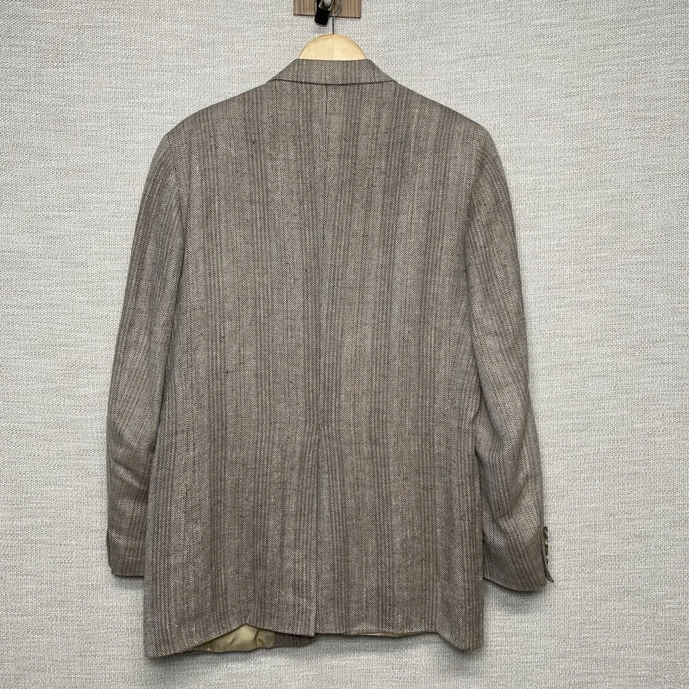 80s Chaps by Ralph Lauren Sport Coat (42L) 2B1V Summer Tweed Herringbone Stripe